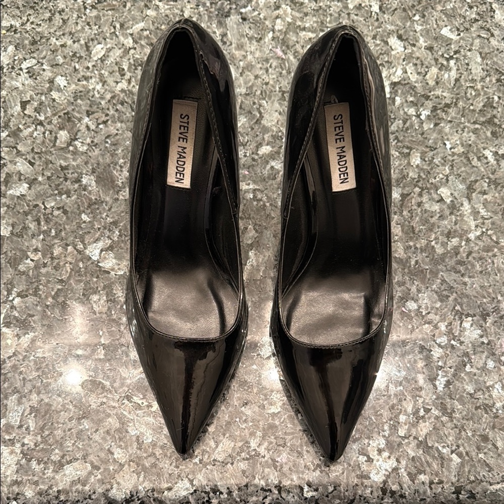 Steve Madden Glossy Black Heels